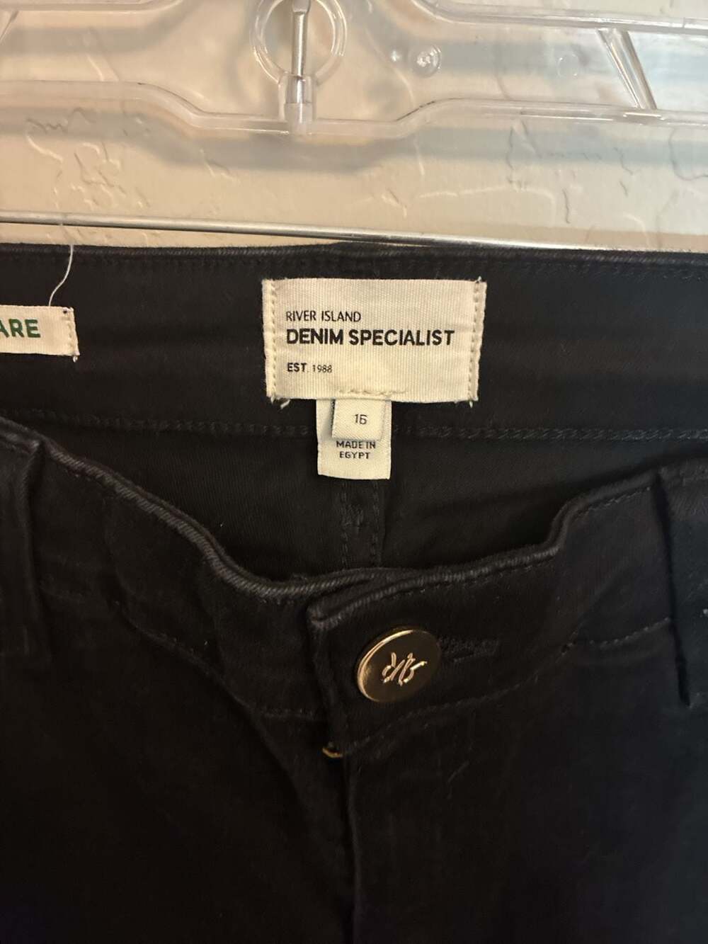 River Island Denim Specialist Black Flare Jeans, Size 16 View 3